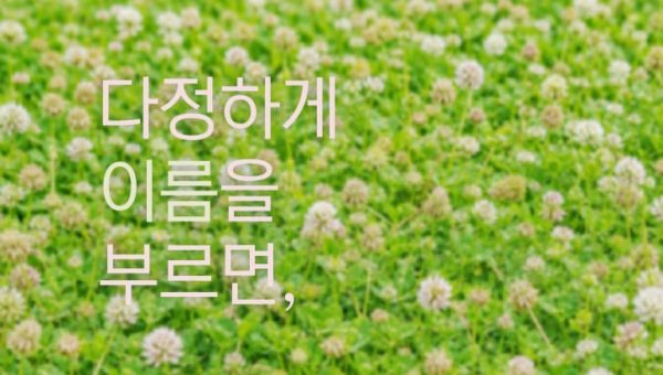 [화성시어린이문화센터] 다정하게 이름을 부르면, 대표 이미지